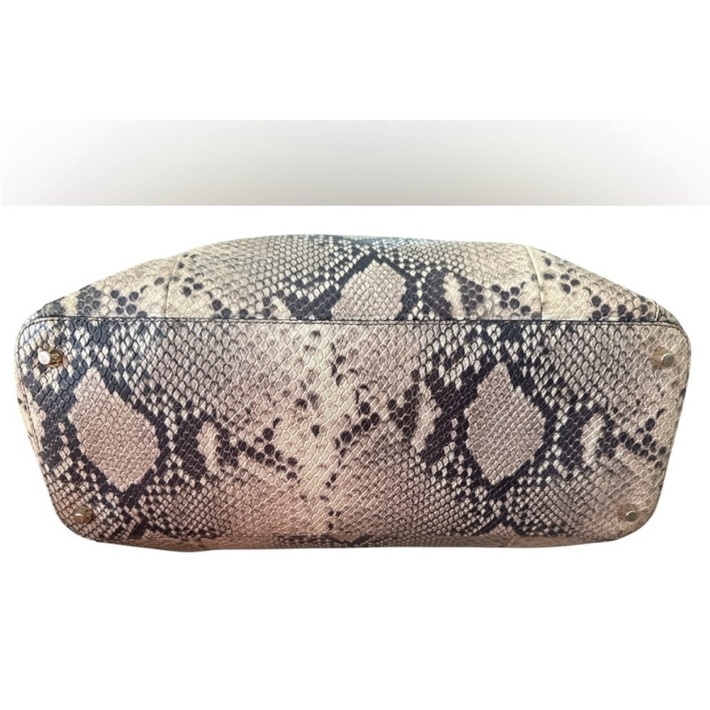 Furla Python Embossed Leather Top Zip Two Way Bag… - image 4